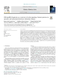 CSF-Apoer2 Fragments As a Read-Out of Reelin Signaling Distinct Patterns
