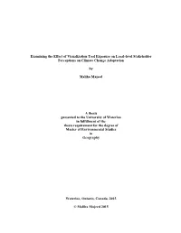 Examining the Effect of Visualization Tool Exposure on Local-Level Stakeholder Perceptions on Climate Change Adaptation