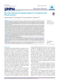 How Do Nigerian Newspapers Report Corruption in the Health System?