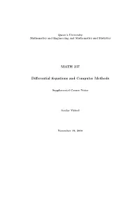 MATH 237 Differential Equations and Computer Methods