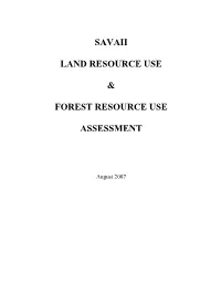 Savaii Land Resource Use & Forest Resource Use Assessment