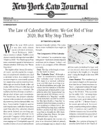 The Law of Calendar Reform: We Got Rid of Year 2020, but Why Stop There?