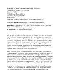 Transcript of “Multi-‐‑Cultural Shakespeare”