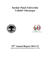 Annual Report 2014-15 (Under Section 40 of Sardar Patel University Act