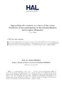 Approaching the Territory As a Space of the Action. Predictors of the Participation in the Livezile-Rimitea Micro-Region (Romania)