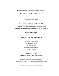 Comparative and Functional Genomic Studies of Histophilus Somni