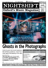 Ghosts in the Photographs Oxford’S Post-Rock Sound Explorers Talk Terrifying Auditions, Music from Outer Space and Playing in the Dark