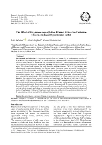 The Effect of Sargassum Angustifolium Ethanol Extract on Cadmium Chloride-Induced Hypertension in Rat