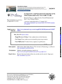 Vitro Generated to Ex Vivo CD8 T Cells Comparative and Functional