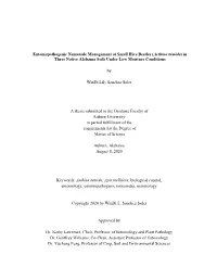 Entomopathogenic Nematode Management of Small Hive Beetles (Aethina Tumida) in Three Native Alabama Soils Under Low Moisture Conditions