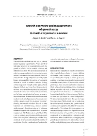 Growth Geometry and Measurement of Growth Rates in Marine Bryozoans: a Review