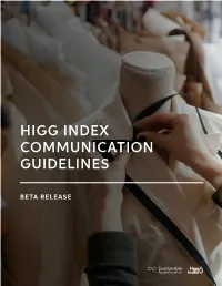 Higg Index Communication Guidelines