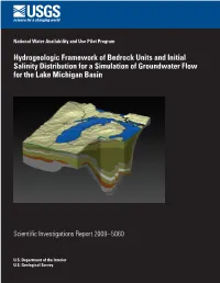 Hydrogeologic Framework of Bedrock Units and Initial Salinity Distribution for a Simulation of Groundwater Flow for the Lake Michigan Basin