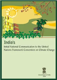 India's Initial National Communication to the United Nations Framework Convention on Climate Change