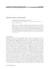 Normal Modes of the Earth