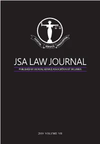 Published by Judicial Service Association of Sri Lanka