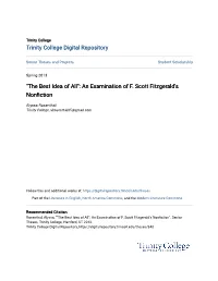 "The Best Idea of All": an Examination of F. Scott Fitzgerald's Nonfiction