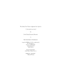 The Lubin-Tate Theory of Spectral Lie Algebras a Dissertation Presented