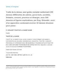 Traité De La Danse