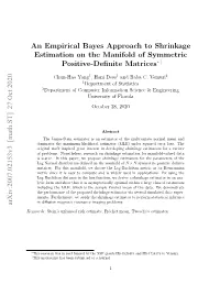 An Empirical Bayes Approach to Shrinkage Estimation on the Manifold of Symmetric Positive-Deﬁnite Matrices∗†