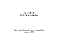 Appendix B CSTAN Arterial List