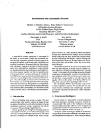 Autonomous and Autonomic Swarms