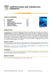 Computational and Theoretical Chemistry