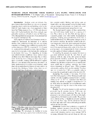 Modeling Steam Pressure Under Martian Lava Flows: Implications for Rootless Eruptions
