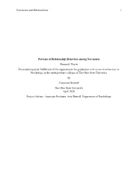 Narcissists and Relationships 1