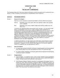 Operating Code of the Big Sky Conference