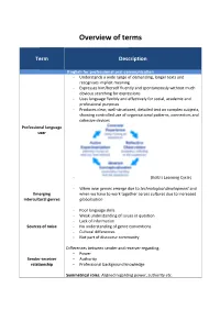 Overview of Terms