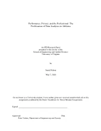 Performance, Privacy, and the Professional: the Proliferation of Data Analytics in Athletics