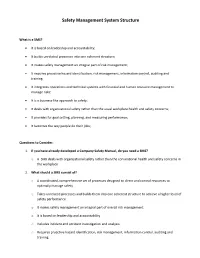 Safety Management System Structure