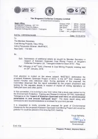 Study on Impact of Kistaram Open Cast Coal Mine in and Around Sathupalli Town