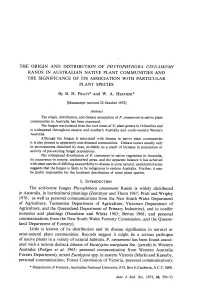 The Origin and Distribution of Phytophthora Cinnamomi