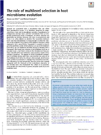 The Role of Multilevel Selection in Host Microbiome Evolution