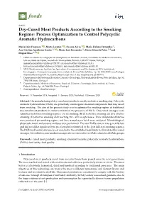 Dry-Cured Meat Products According to the Smoking Regime: Process Optimization to Control Polycyclic Aromatic Hydrocarbons
