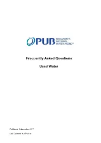 Frequently Asked Questions Used Water