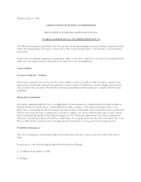 Modified July 27, 2005 ASSOCIATION of BOXING COMMISSIONS