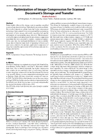 Optimization of Image Compression for Scanned Document's Storage