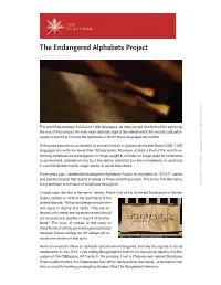 The Endangered Alphabets Project  "!# ,  H T T P : / / W W W