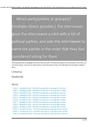 Which Party/Parties Or Group(S)? (Multiple-Choice Possible.) The