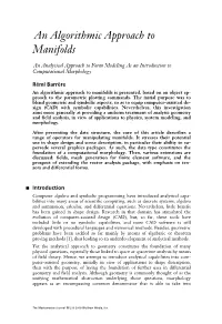 An Algorithmic Approach to Manifolds