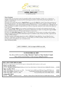 APRIL 2009 LIST See Inside for Valid Dates