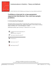 Confidence Intervals for a Two-Parameter Exponential Distribution: One- and Two-Sample Problems