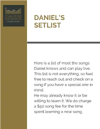 Daniel Setlist