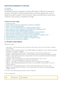 Exporting Sleepwear to Europe 1. Product Description