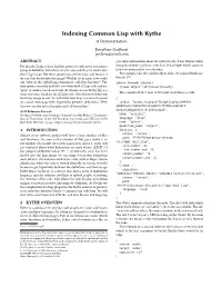Indexing Common Lisp with Kythe a Demonstration Jonathan Godbout Jgodbout@Google.Com