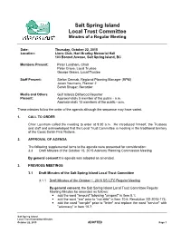 Salt Spring Island Local Trust Committee Minutes of a Regular Meeting