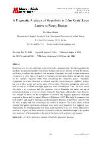 A Pragmatic Analysis of Hyperbole in John Keats‟ Love Letters to Fanny Brawn